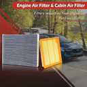 CA12813 Engine Air Filter and FP89 Cabin Air Filter kit Compatible with 2020-2026 Escape 2.5L Hybrid 2022-2026 Maverick 2.5L Hybrid 2021-2026 Corsair 2.5L Hybrid Replaces FA1948 CV12772