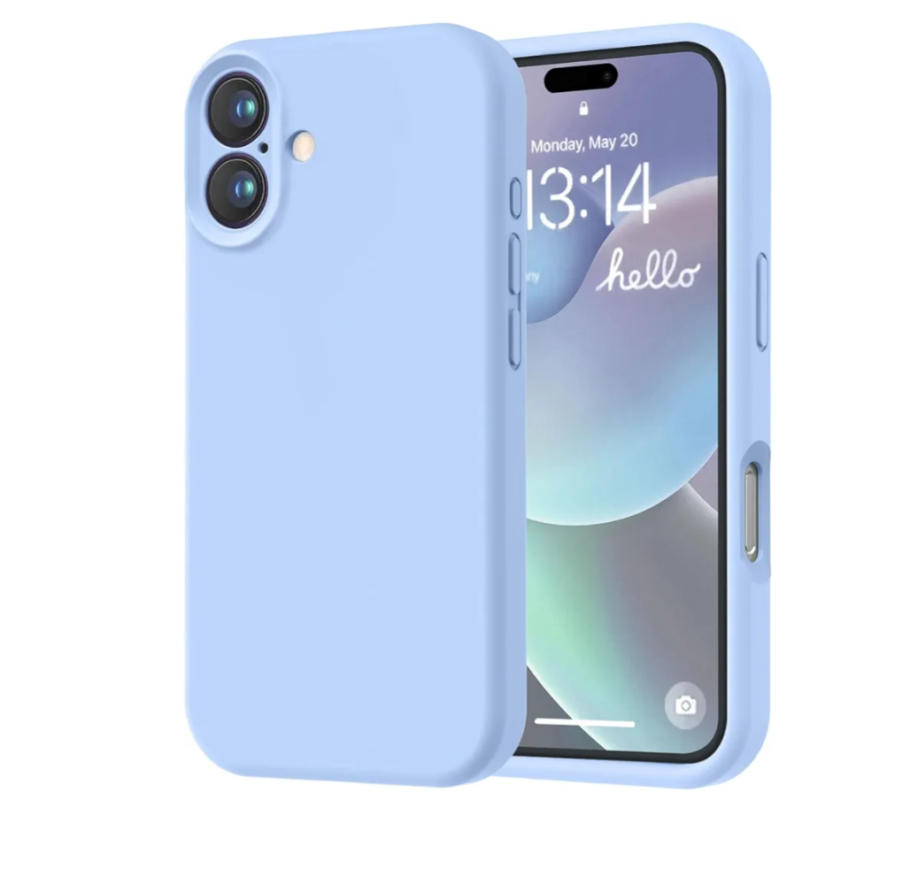 LOVE 3000 Designed for iPhone 16 Case, Premium Silicone with [Soft Anti-Scratch Microfiber Lining] Shockproof Protective Phone Case for Men Women Girls 6.1", Light Blue