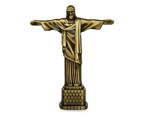 DS. DISTINCTIVE STYLE Metallic Statue of Jesus Figurine 7 Inch Christian Statue Model Bronze Jesus Statues for Home Decoration