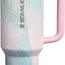 STANLEY Quencher ProTour Flip Straw Tumbler with Leakproof Lid 40 oz | Built-In Straw & Handle | Cupholder Compatible for Travel | Insulated Stainless Steel Cup | BPA-Free | Sea Glass Plume