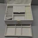 3 Layer Jewelry Box, Lockable Jewelry Holder Organizer with Jewelry Drawer, Large Jewelry Boxes & Organizer with Velvet Earring Storage, Unique Gifts for Women Mom (White)
