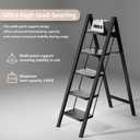 Step Ladder 5 Step Folding, Sturdy 330 Lbs Small Step Stool for Adults, Closet Step Stool Ladder with Anti-Slip Wide Pedals, Portable Folding Ladder for Home Kitchen Office