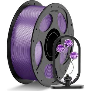 ANYCUBIC PETG Filament 1.75mm, 3D Printer Filament, Translucent and Vibrant, Dimensional Accuracy +/- 0.02mm, Print with Most FDM 3D Printers, 1KG Reusable Spool, Semi-Clear Purple