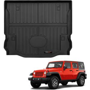 All Weather TPE Trunk Liner Compatible for 2007-2018 Jeep Wrangler JK Cargo Mats Accessories (for Jeep Wrangler JK Cargo Mats)