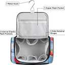 Large Capacity Travel Toiletry Bag for Women - Portable Handle Makeup Bag Organizer, Waterproof Hanging Cosmetic Case with Multiple Pockets, Double Zippers for Vacations - Strawberry Check