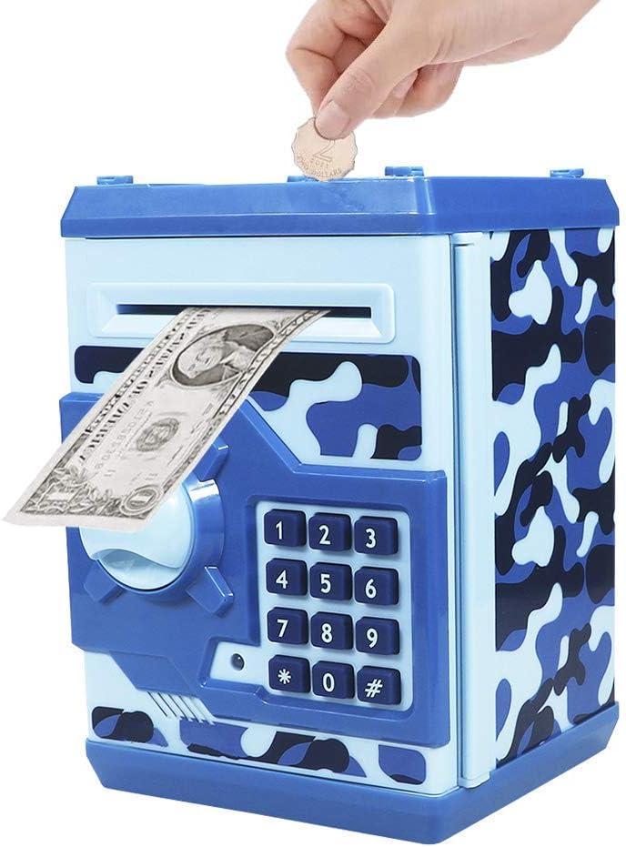 Piggy Bank Electronic Mini ATM for Kids Baby Toy, Safe Coin Banks Money Saving Box Password Code Lock for Children, Boys Girls Best Gift(Camouflage)