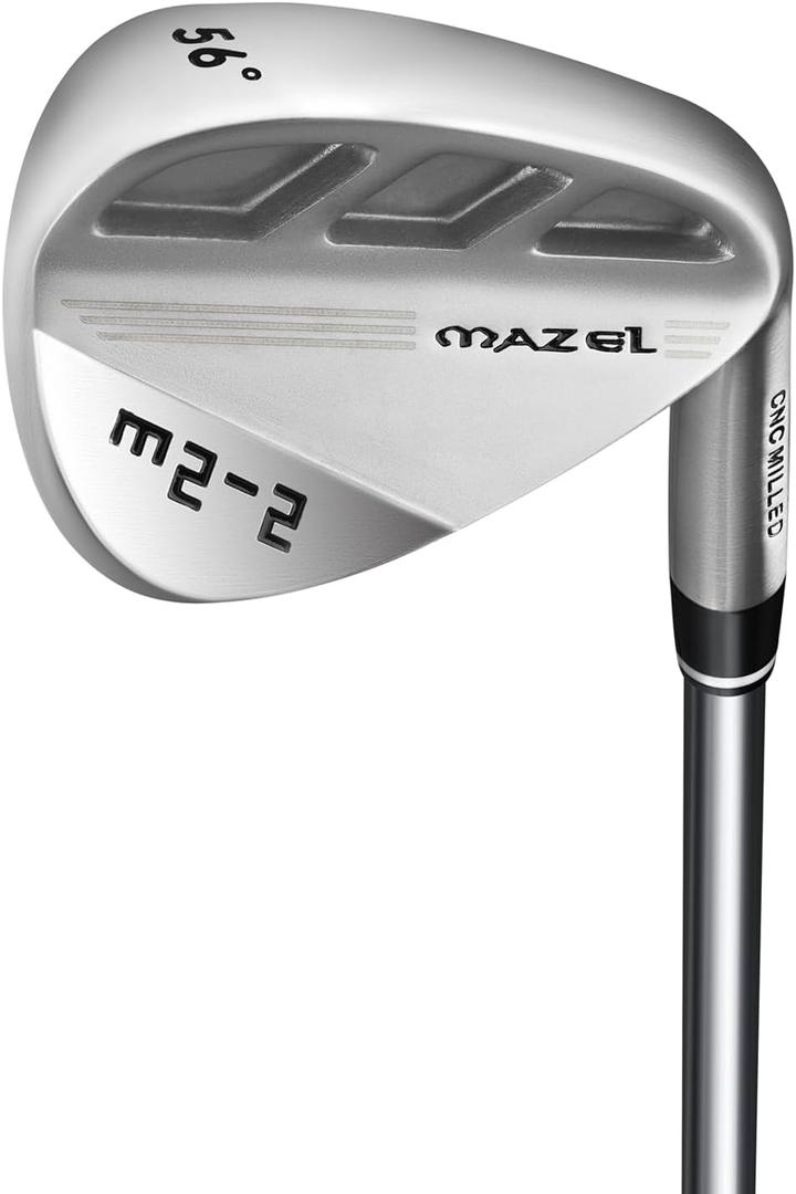 MAZEL M2-1/2 Series Forged Golf Wedge for Men Right Handed - Individual Golf Wedge 52 56 60 Degree,Milled Face for More Spin (M2-2,Silver 56 Degree)