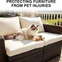 Loungewave 8Pcs Outdoor Cushion Covers, Patio Cushion Covers Replacement for Patio Furniture Sofa Couch, Soft Flexibility Washable Reusable Furniture Protector (Beige,Cover Only)