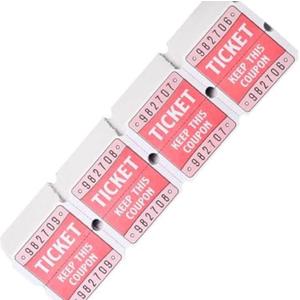 Pack Of 10 L LIKED 200 Raffle Tickets, 50/50 Double Roll Tickets for Event, Raffles, Carnival, Door Prizes and Class Reward (Red)