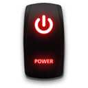 Power - Red - Laser Etched Toggle Switch 20A 12V - Vertical Rocker Switch 5-Pin DPST