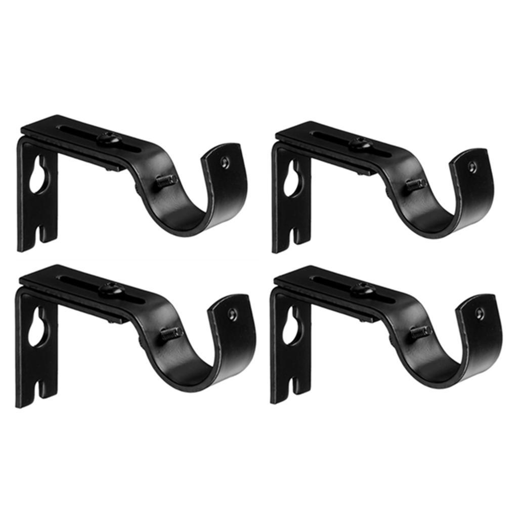 Fastenings for Adjustable Black Curtain RodsAnd Blockers (set of 5 pieces)