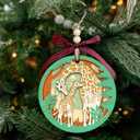 2 x Giraffe Ornament - Giraffe Ornaments for Christmas Tree, Animal Christmas Ornaments - Wood Ornament