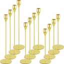 Gold Candlestick Holder Set of 12 for Taper Candles, Decorative Candle Holders Bulk Candle Stick Holders Taper Candle Holders for Table Centerpiece Wedding Dinning Party Anniversary Home Decor