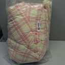 EAVD Vintage Style Pink&Yellow Gingham Comforter Set Twin XL Soft 100% Washed Cotton 3-Piece Farmhouse Grid Checkerd Plaid Bedding Set with 2 Pillowcases Retro Plaid Comforter Set for All-Season