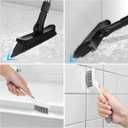 Qaestfy Grout Brush with Long Handle for Cleaning, Stiff Bristles Handheld Tile Scrub Brush, V-Shape Crevice Cleaning Brush for Floor Deep Cleaning