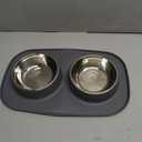 GORILLA GRIP Dog Bowl Set with Feeding Mat, 304 Stainless Steel, 2 Cup Gray
Slip Resistant Silicone Base, High Edge Spill Containment, Dishwasher Safe, Finger Notch Removes Food Grade Bowls