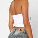 Women Halter Tank Tops Summer 2026 Backless Going Out Shirts Sexy Sleeveless Cute Crop Y2k Trendy Outfits (White, M)