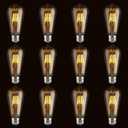 ASOKO LED Dimmable Vintage Edison Led Bulbs 6W Antique Style, 2300K Warm White (Amber Gold Glass), ST64, E26 Base (2300K-6W-12PCS)