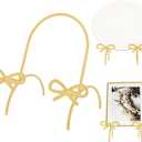 LemonRoad Bow Plate Stands for Display 6 Inch Gold Metal Decorative Platters Holder Brass Frame Display Easel Stand for Picture Decorative Plate Photo Easel Tabletop Art