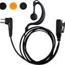 RDM2070D 2-Wire Surveillance Earpiece for Motorola Walkie Talkies (CLS1410/CP200/GP2000) & Bearcom Radios - Walkie Talkie Radio Headset with Big PTT Mic & 2-Pin Acoustic Tube (1 Pack)