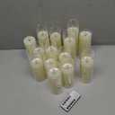 Fclayvts 14 Packs of Acrylic LED Candles, Flickering Flameless Candles Battery Operated with Remote Dimmed and Timed, 3D Wick Candles for Home Decor,Wedding,Gift，Parties and Festivals. (3 Size)