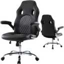 Office Chair, Ergonomic Computer Gaming Chair PU Leather Comfortable Swivel Task Home Office Desk Chair High Back with Adjustable Padded Armrests, Grey