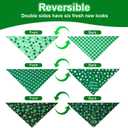 St. Patrick's Day Dog Bandanas XLarge 3PCS, 6 Pattern Green Scarf for Boy and Girl, Triangle Reversible Bibs Breed for Puppy Pets