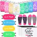 Tisancy 32 Pcs 2026 Girls Trip Gifts Favors Set Include Girls Trip Eye Mask Can Sleeves Socks Travel Makeup Bags for Women Girl Weekend Bachelorette Travel Vacation Party Favors