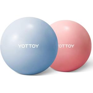 YOTTOY Pilates Ball, 10-inch Exercise Ball with Anti-Burst Technology for Stability, Stability Ball for Yoga, Pilates, Physical Therapy, Home Gym and Office Fitness Equipment (9inch+10inch, Pink+Blue)