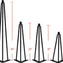 Home Soft Things Hairpin Metal Table Legs 20 Inch Legs for Furniture Coffee Bench Dining End Industrial Table Desk Set of 4 with Black Screws Adjustable Cushion Floor Protectors, 20"