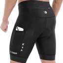 X-TIGER Bike Shorts for Men Padded Anti-Slip Leg Cycling Shorts with Zipper Pockets Mountain Bicycle Riding Road Biking (Black)