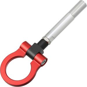 X AUTOHAUX Red Aluminum Alloy Round Front Rear Bumper Trailer Ring Eye Towing Tow Hook Screw for Hyundai Veloster 2012-17 for M20x2.5 Screw