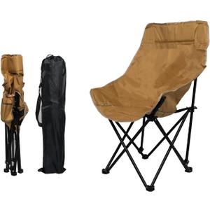 Folding Camping Chair-- Portable，Lightweight, Compact, and Folding Chairs Foldable Backpacking Chair - Ultra Durable for Hiking, Beach, Lawn - Aluminum Alloy Frame (1, khaki, Extra Large and Higher)
