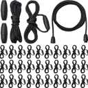 30 Sets Replacement Necklace Cords with Breakaway Clasps DIY Nylon Lanyard Necklace Cord and Plastic Clasp Buckle Breakaway Safety for Pendant(Black)