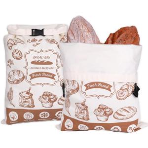 2 Pack Reusable Bread Bags for Homemade Bread, Bread Storage Bags for Freezer & Refrigerator, Fresh Keeping Extra Large, Reusable Food Storage Bag
