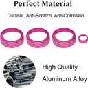 for Toyota Tacoma 2024 2025 Interior Accessories, for 4Runner 2025 with 8" Display Switches, Air Conditioner AC Switch Knob Cover 4PCS Aluminum Alloy (Pink, 8 Inch Display)