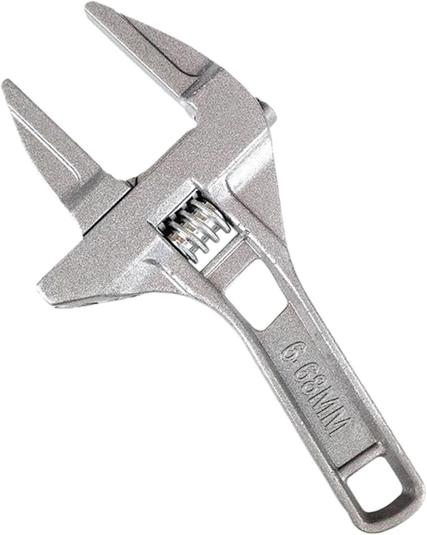 Adjustable Wrench, Wide Jaw 6-68 mm Large Opening Bathroom Aluminum Alloy Spanner Wrenches, Shank Plumber, Mini Spanner Repair Tool for Bathroom, Washbasin, Tube Nut Disassembly (COLOR:Silver)