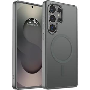 SUPFINE Magnetic for Samsung Galaxy S25 Ultra Case(Compatible with MagSafe) (Military Grade Drop Protection) Slim Translucent Shockproof Phone Case,Titanium Gray