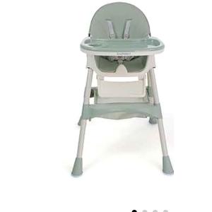 Baby Portable High Chair with Sun Canopy, Foldable High Chairs for Babies and Toddlers with Detachable Tray and 5-Point Harness, Travel High Chair for Indoor and Outdoor Use, Gray