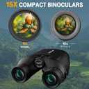 15x25 HD Binoculars for Adults Kids: Wozel Durable & Clear Binoculars Easy Focus