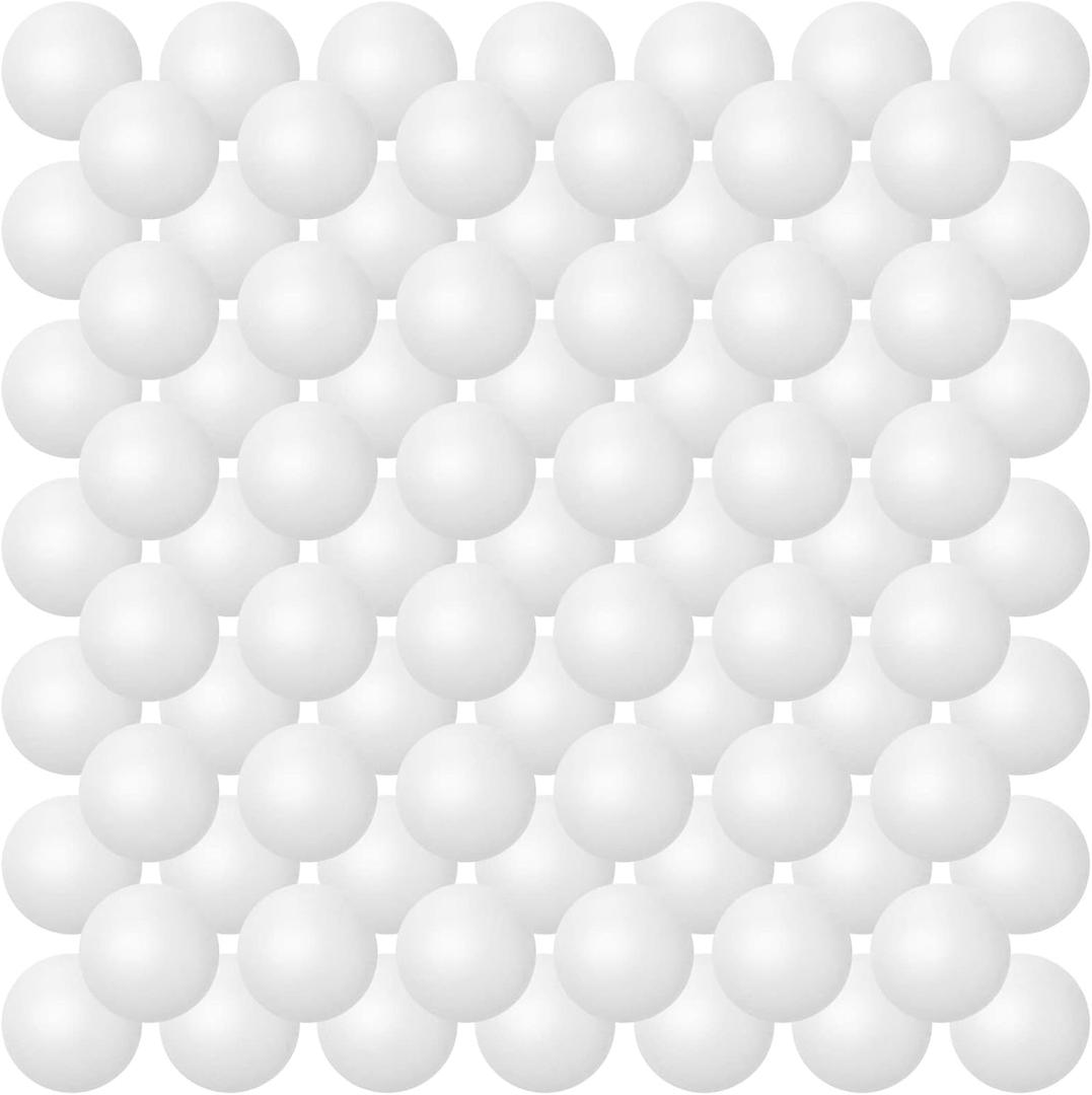 Hanaive Pack of 100 Table Tennis Balls Multi Colored 40mm Plastic Balls Bulk Washable Small Game for Carnival Pool Games, Party Decoration Pet Toy (White)