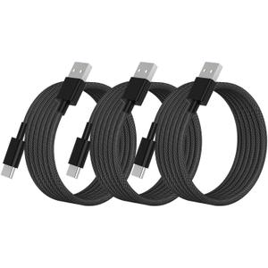 2 x Car Carplay Cable for iPhone 16 Pro Plus Pro Max, 3-Pack 6.6Ft Woven 60W USB A to USB C iPhone Carplay Cable Fast Charging Data Sync Cord for Galaxy iPhone 16/15 Pro/15 Plus,iPad Pro,Air,Mini, iPad10