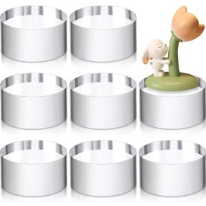 Remerry 8 Pcs Acrylic Round Blocks for Display Clear Polished Blocks for Display Clear Acrylic Edge Polished Base Display Riser for Table Showing Cosmetics Collectibles Figures (2 x 2 x 1 Inches)
