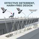 Stainless Steel Bird Spikes for Pigeons, Pre-Assembled, Anti Bird Deterrent Spikes for Woodpeckers, Squirrels, Raccoons Weatherproof Fence Spikes for Roof, Railing, Patio, 24.6 Feet