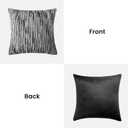 AELS 18x18 Decorative Farmhouse Throw Pillow Covers, Chenille Striped Pillow Case, Set of 2, Boho Textured Cushion Cover for Sofa Couch Living Room (Cover ONLY), Black and White