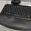 Wireless Keyboard and Mouse Combo, Wave Keys Full-Sized Ergonomic Keyboard with Cushioned Plam Rest, Phone Holder, Comfortable Natural Typing, 2.4G Cordless Set for Computer, Laptop, PC, Mac, Windows