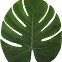 LJDJ Tropical Leaves Palm - Set of 36 - Large 13.8 Inch Artificial Silk Fabric Monstera Decoration Leaf - Hawaiian Luau Safari Jungle Beach Theme Party Supplies Table Decor Accessories