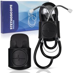Stethoscope Holder Hip Clip, Stethoscope Accessories, Holster for Scrubs, White Coats, Belts - Essential for Doctors, Nurses, EMTs, Medical Students, Black