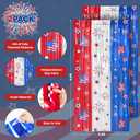 3 x 4th of July Decorations Backdrop 2 Pack Red White Blue Star Pattern 3.3 x 6.6 Ft Foil Fringe Curtains Streamers Photo Booth Props for Independence Labor Memorial Day Patriotic USA Party Decor Supplies