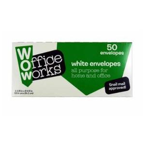 Office Works White Envelopes 50 PCS